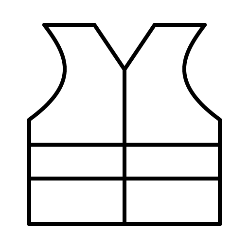 life vest icon in black