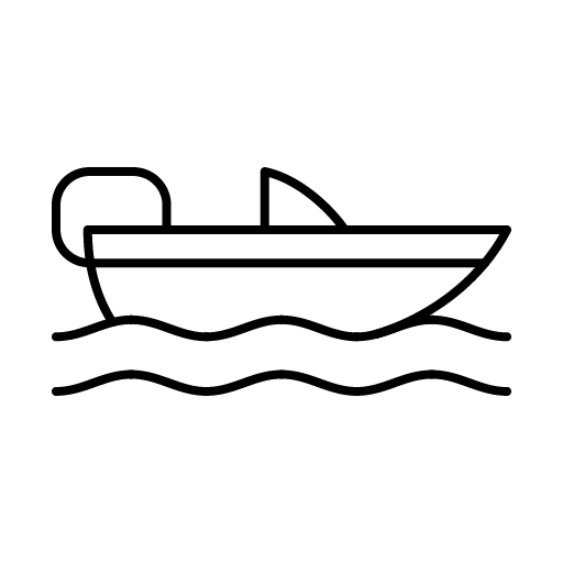 rescue boat icon in black