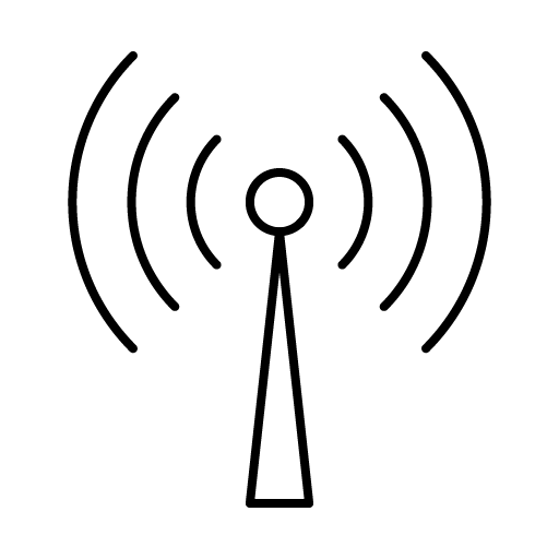 radio communication icon in black